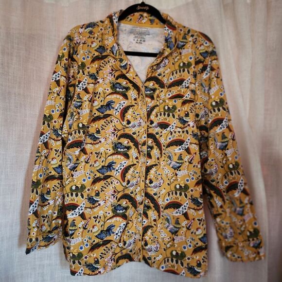 Vera Bradley Yellow Paisley Pajama Top - Picture 1 of 4